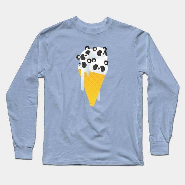 Chocolate Chip Panda Ice Cream Long Sleeve T-Shirt by noeyedeer